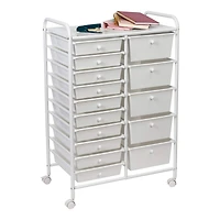 Honey Can Do White 15-Drawer Metal Rolling Storage Cart