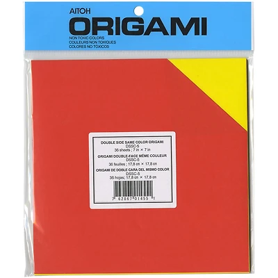Aitoh 7" Assorted Double-Sided Origami Paper, 36 Sheets