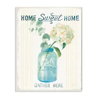 Stupell Industries Home Sweet Home Bouquet in Blue Jar Wall Plaque