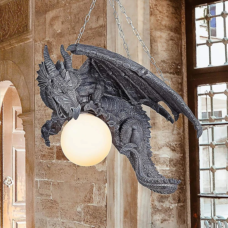 Design Toscano 21" Nights Fury Sculptural Hanging Dragon Lamp