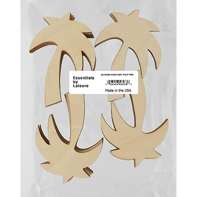 Essentials by Leisure Arts 24 Pack 2.75" x 4" Palm Tree Flat Wood Shape