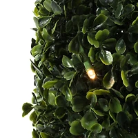 20" Pre-Lit LED Boxwood Cube Stand