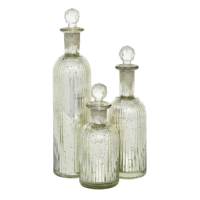 Clear Glass Glam Decorative Jars, 3ct.