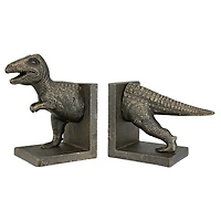 11.5" T-Rex Dinosaur Cast Iron Sculptural Bookend Set