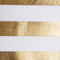DII® 11" Nonwoven Polyester White & Gold Stripes Storage Cube