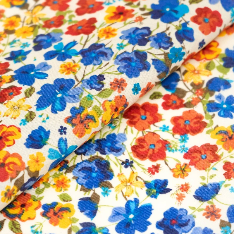 SINGER Retro Floral Cotton Lawn Fabric