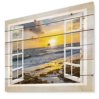 Designart - Open Window to Bright Yellow Sunset