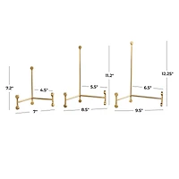 Gold Metal Fixed Easel with Ball Accent Set