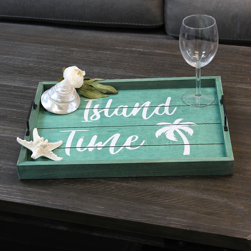 Elegant Designs™ 15.5" Island Time Serving Tray with Handles