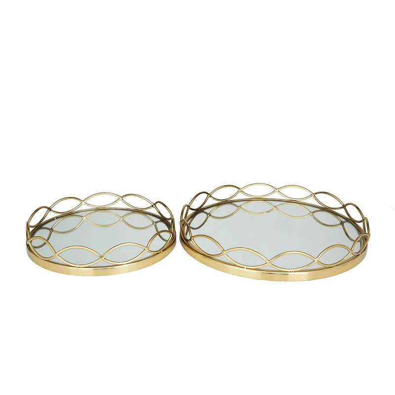 Contemporary Metal Tray Set