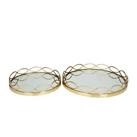 Contemporary Metal Tray Set