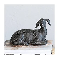 Hello Honey® 9" Black Lying in Rest Goat Accent Décor with Cast Iron Finish