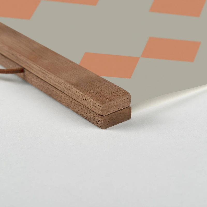 Diamond Cutout 16" x 20" Teak Hanging Canvas