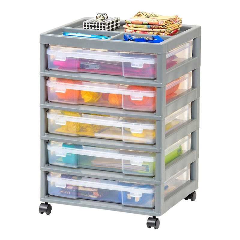 IRIS Gray 5-Case Scrapbook Cart