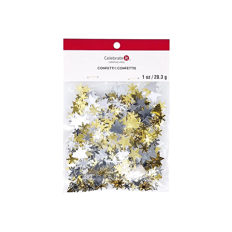 Gold & Silver Star, Snowflake & Christmas Tree Confetti by Celebrate It™