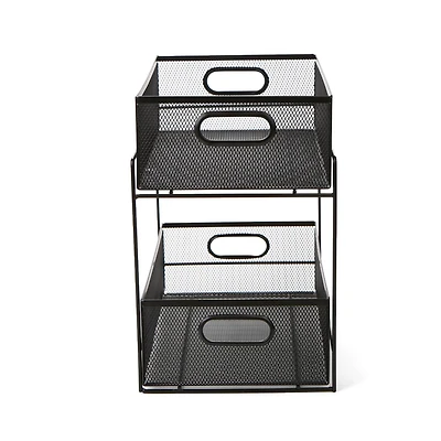 Mind Reader 2-Tier Metal Mesh Organizer Slide Out Basket Drawer