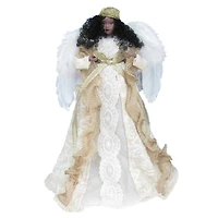 Santa's Workshop 14" Cream & Gold Angel Tree Topper