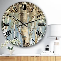 Designart 'White Birch Forest Ii Farmhouse Wall Clock