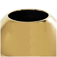 CosmoLiving by Cosmopolitan 13" Ceramic Vase with Abstract Gold Melting Drips