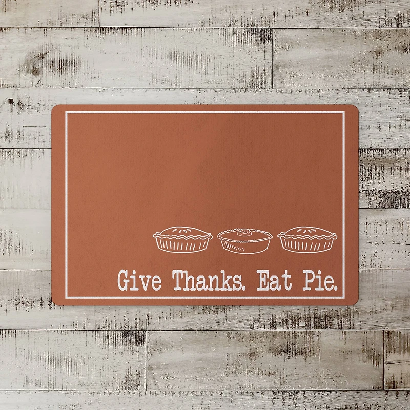 Give Thanks Eat Pie Floor Mat
