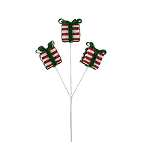 11.75" Red & White Glitter Gift Box Pick by Ashland®