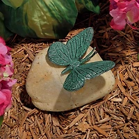 Design Toscano 6" Emerald Verde Butterfly on Rock Statue