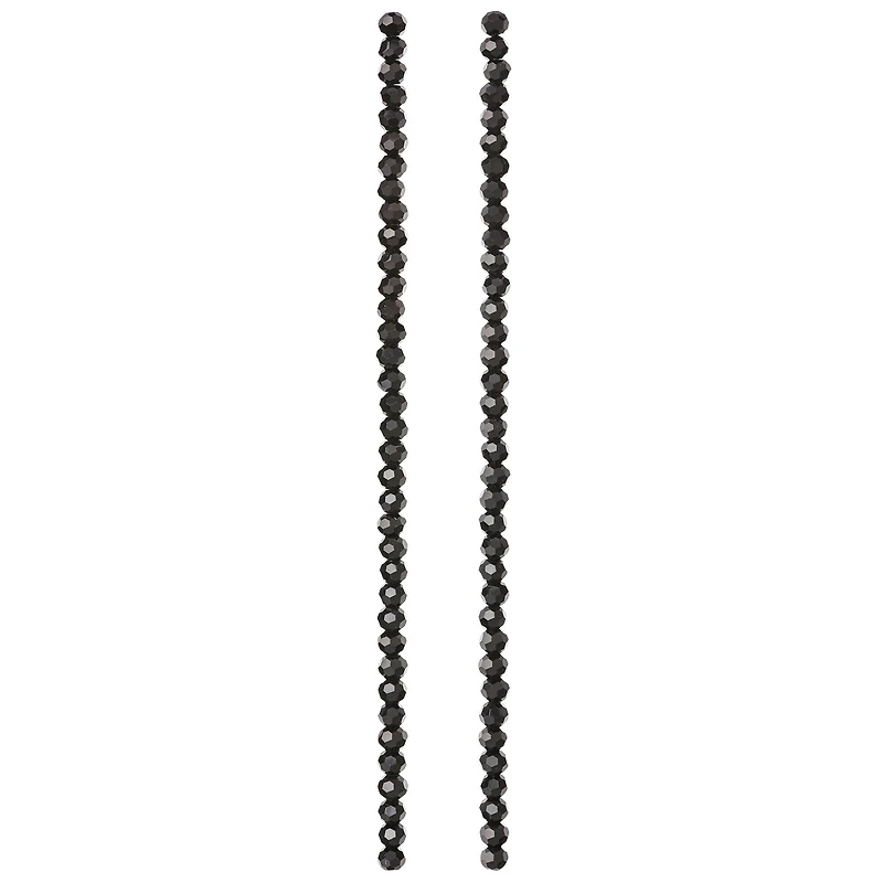 12 Pack: Black Faceted Glass Beads, 3mm by Bead Landing™