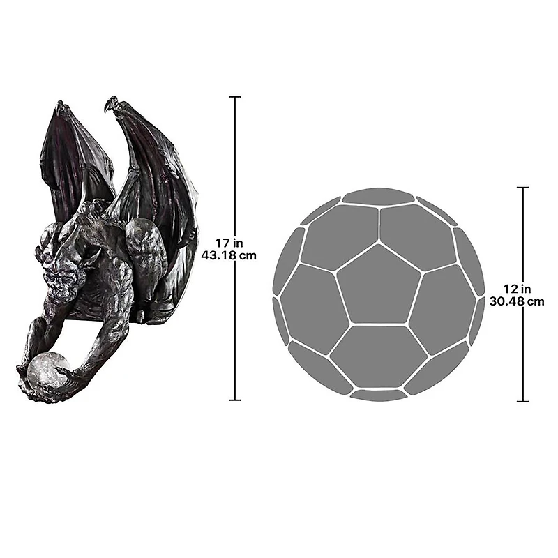 Design Toscano Clutch, Keeper of the Mystic Orb Gargoyle Sitter Statue