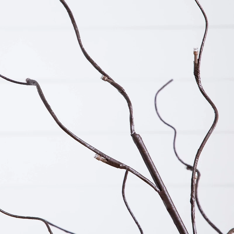 3ft. 5ft. 6ft. Artificial Brown Birch Trees with Warm White LED Lights - Set of 3