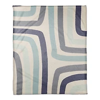 Abstract Blue Stripes Fleece Throw
