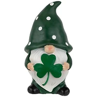 7.75" Shamrock Gnome St. Patrick's Day Outdoor Garden Statue