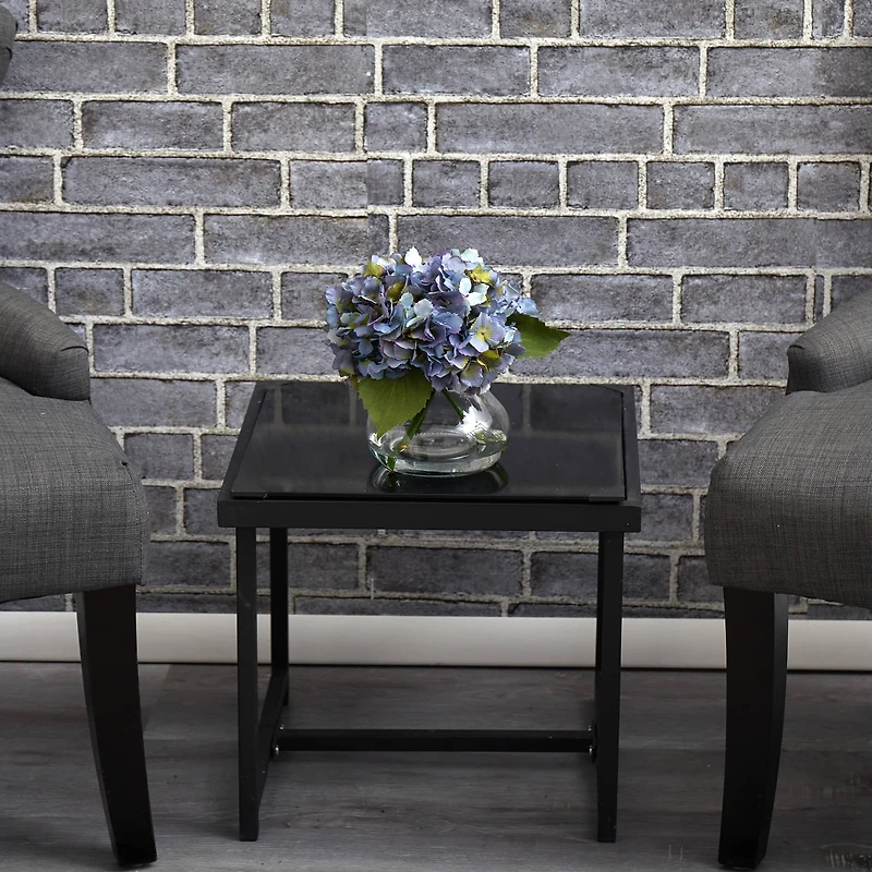 8.5" Blue Blooming Hydrangea in Glass Vase