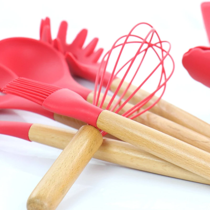MegaChef Silicone & Wood Cooking Utensils Set