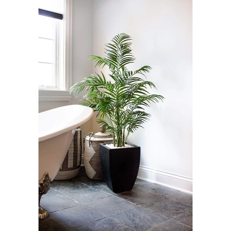 4.5ft. UV Resistant Areca Palm Tree with Black Wash Planter