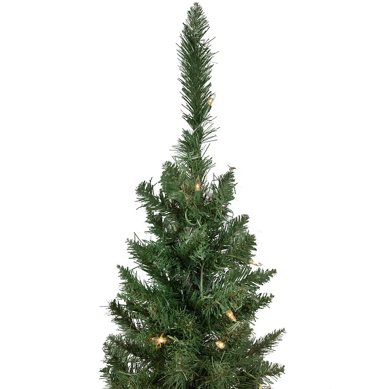 2 Pack 4ft. Pre-Lit Porch Pine Topiary Artificial Potted Christmas Trees, Clear Lights