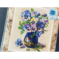 RTO Cross-stitch Kit "Pansies in torquay pottery"