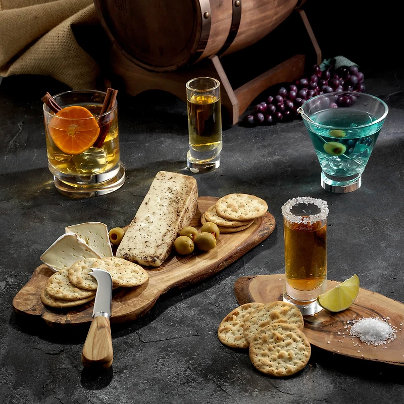 JoyJolt® 1.69oz. Aqua Vitae Round Off Base Shot Glasses, 4ct.