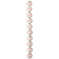 Pink Ribbon Metal Lentil Beads, 14mm by Bead Landing™
