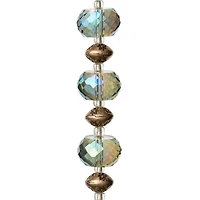 Aqua Metal & Glass Rondelle Beads by Bead Landing™