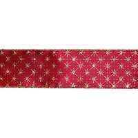 2.5" x 80ft. Burgundy & Gold Stars Wired Jumbo Ribbon by Celebrate It®