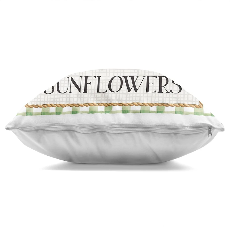 Stupell Industries Farm Fresh Sunflowers Gingham Truck Decorative Printed Throw Pillow