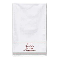 Santas Sleigh Crossing Stripes Tea Towels - Set of 2