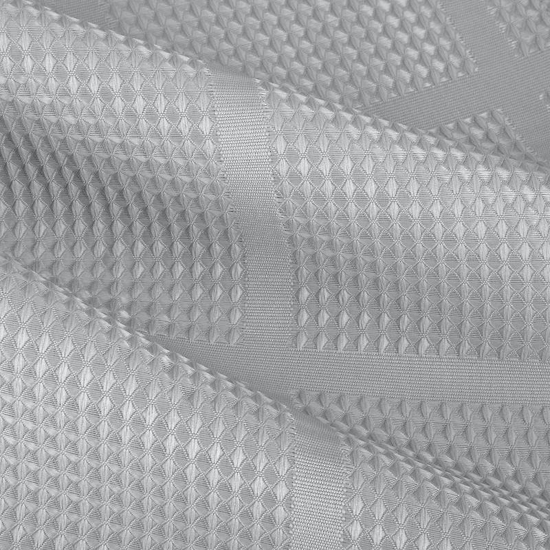 Elle Décor Gray Jacquard Solid Weave Shower Curtain