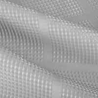 Elle Décor Gray Jacquard Solid Weave Shower Curtain