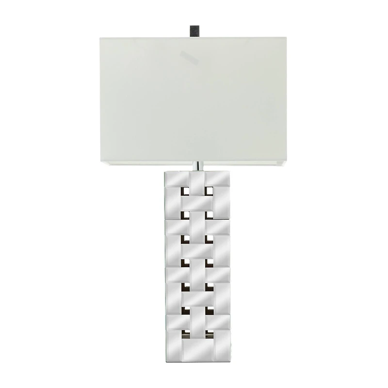 Silver Glass Glam Table Lamp, 29" x 10" x 16"