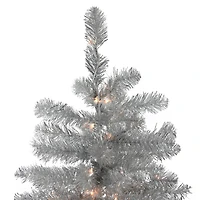 6.5ft. Pre-Lit Tinsel Artificial Christmas Tree. Clear Lights