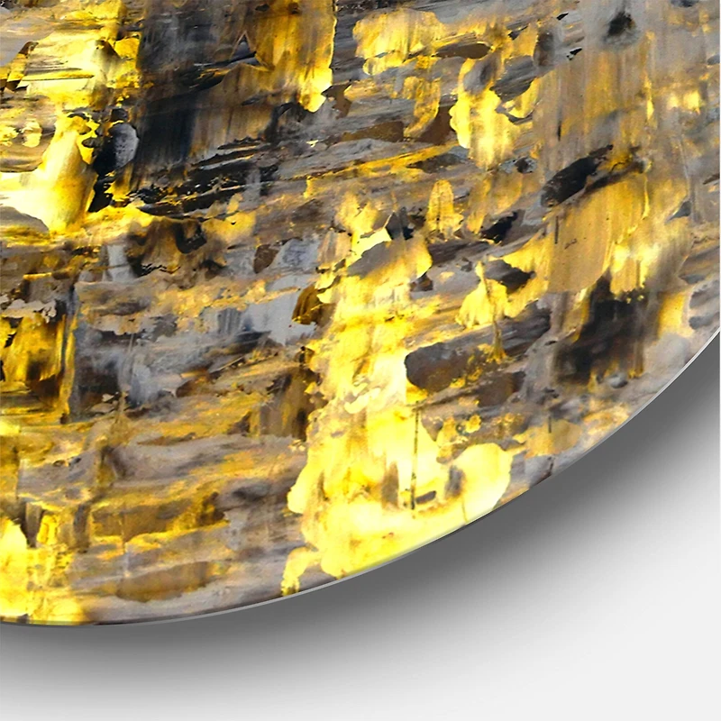 Designart - Yellow Meets Grey Abstract Art II