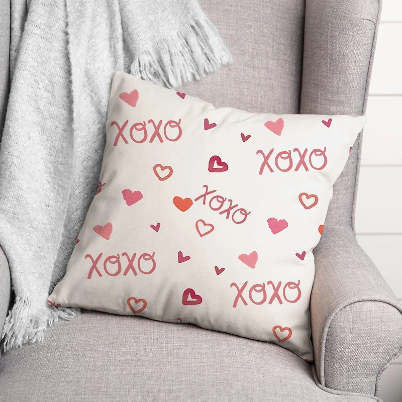 XOXO Pattern 18" x 18" Throw Pillow