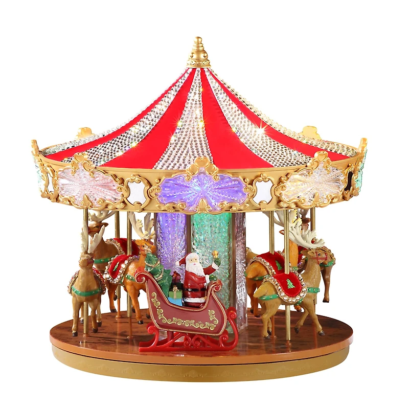 Mr. Christmas 12" Animated Crystal Very Merry Carousel