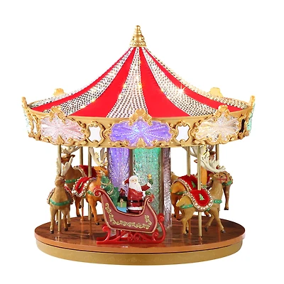Mr. Christmas 12" Animated Crystal Very Merry Carousel